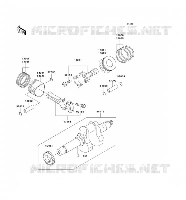 CRANKSHAFT - PISTON Kawasaki SSV 620 2008 MULE 3010 4X4  KAF620H8F