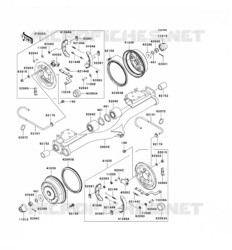 REAR HUB - BRAKE Kawasaki SSV 620 2008 MULE 3010 4X4  KAF620H8F