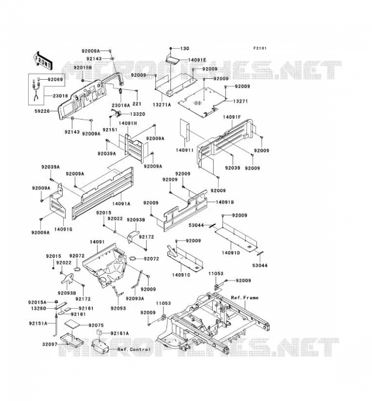 FRAME PARTS (COUVERTURE) Kawasaki SSV 620 2005 MULE 3010 TRANS 4X4  KAF620-J1