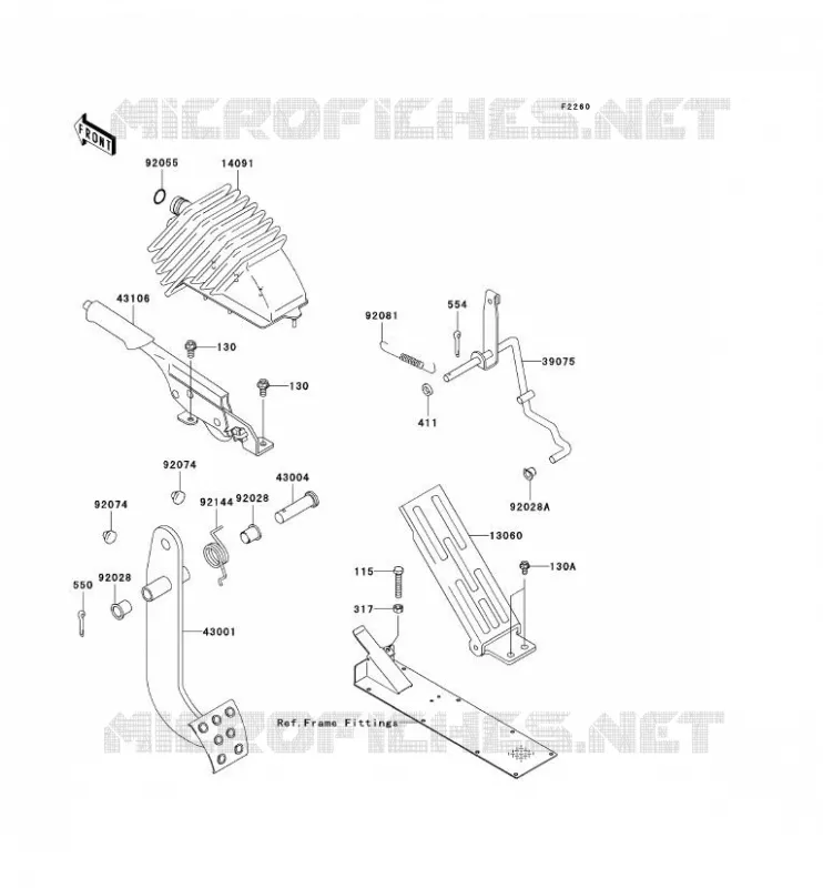BRAKE PEDAL - THROTTLE LEVER Kawasaki SSV 620 2007 MULE 3010 TRANS 4X4  KAF620J7F