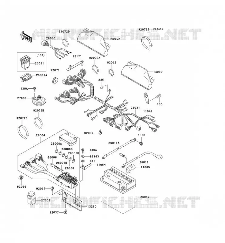 CHASSIS ELECTRICAL EQUIPMENT Kawasaki SSV 620 2008 MULE 3010 TRANS 4X4  KAF620J8F