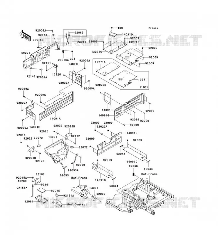 FRAME PARTS (COUVERTURE) Kawasaki SSV 620 2008 MULE 3010 TRANS 4X4  KAF620J8F