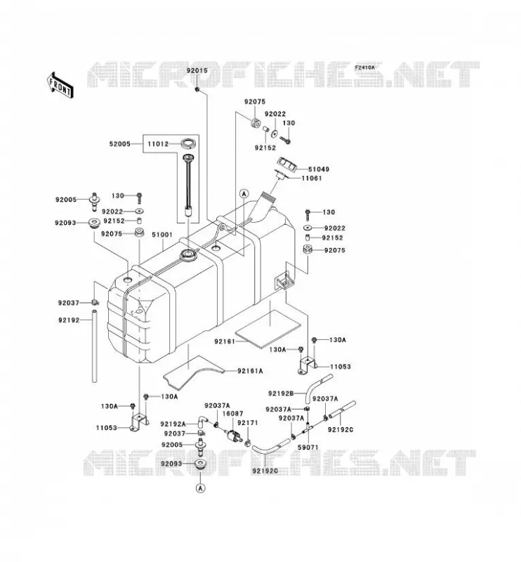 FUEL TANK Kawasaki SSV 620 2008 MULE 3010 TRANS 4X4  KAF620J8F