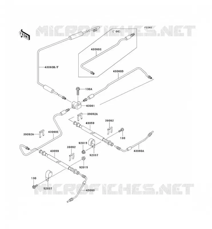 BRAKE PIPE Kawasaki SSV 620 2008 MULE 3010 TRANS 4X4  KAF620J8F