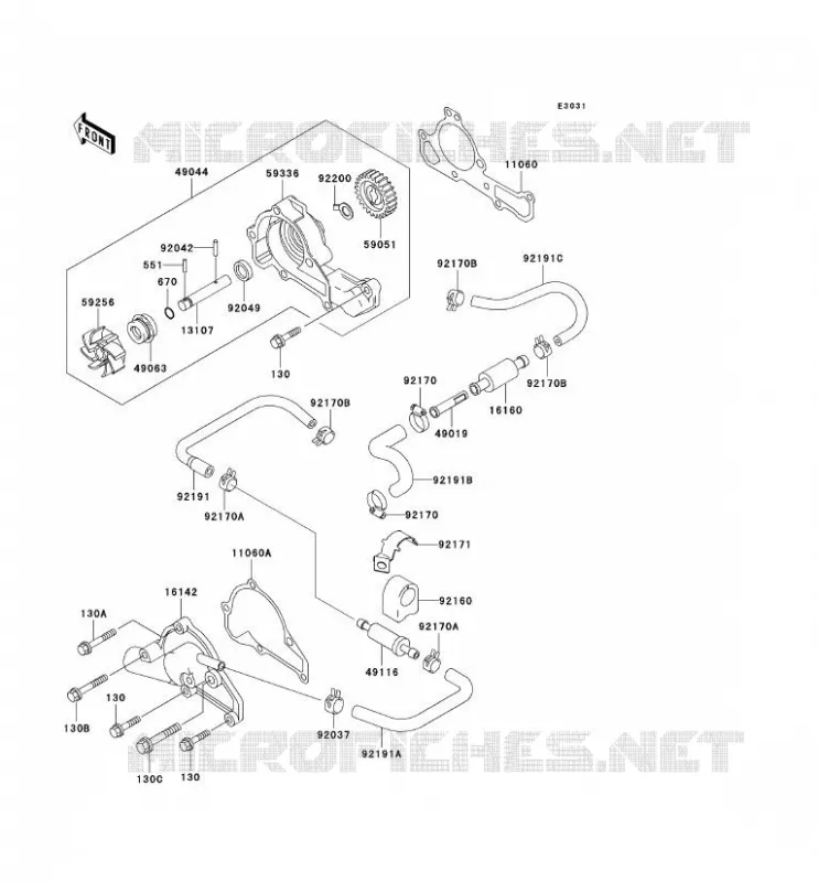 WATER PUMP Kawasaki SSV 620 2005 MULE 3010 TRANS 4X4  KAF620-K1