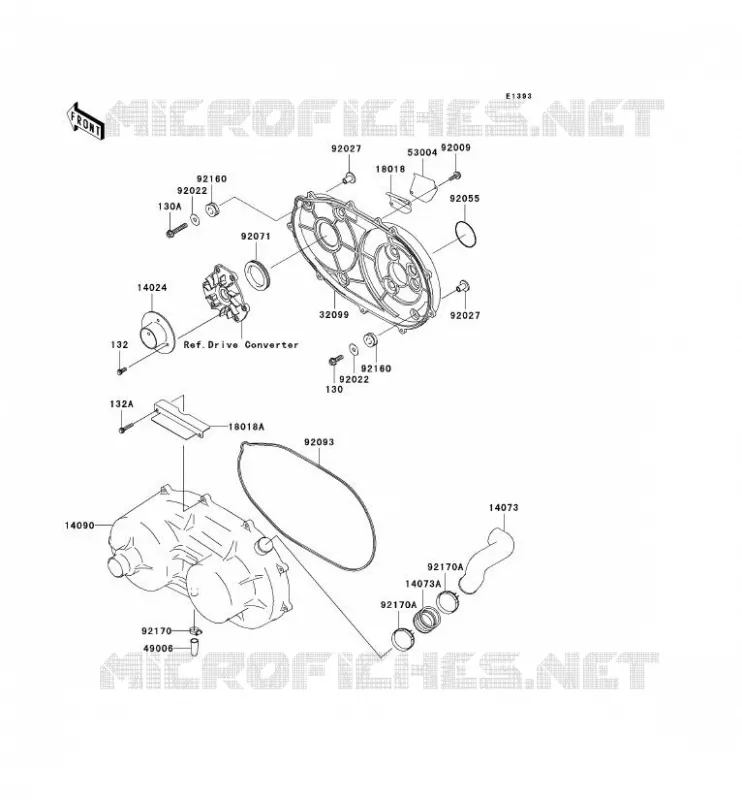 CONVERTER COVER Kawasaki SSV 620 2006 MULE 3010 TRANS 4X4  KAF620K6F