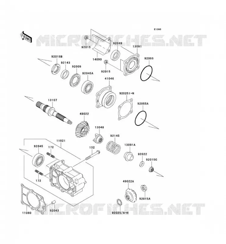DRIVE SHAFT Kawasaki SSV 620 2006 MULE 3010 TRANS 4X4  KAF620K6F
