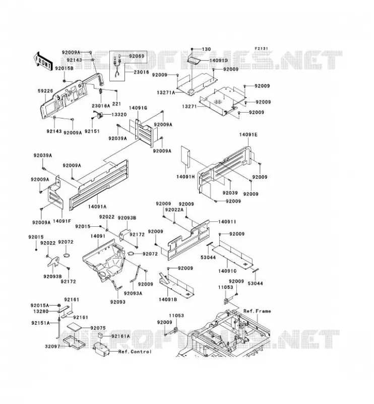 FRAME PARTS (COUVERTURE) Kawasaki SSV 620 2006 MULE 3010 TRANS 4X4  KAF620K6F