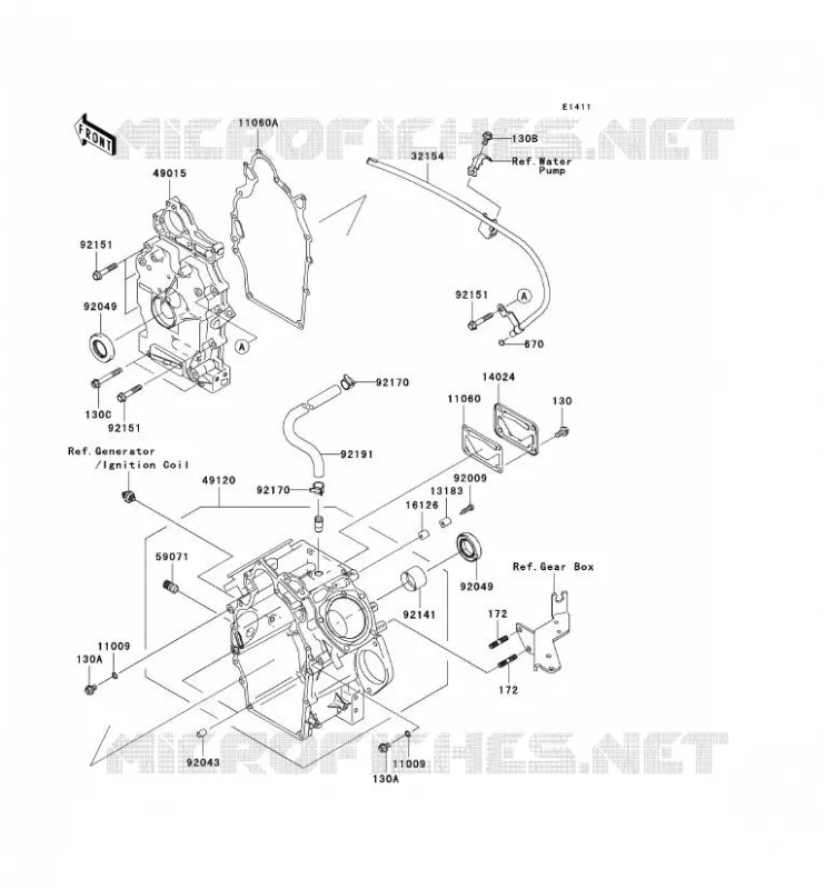 CRANKCASE(S) Kawasaki SSV 620 2008 MULE 3010 TRANS 4X4  KAF620K8F