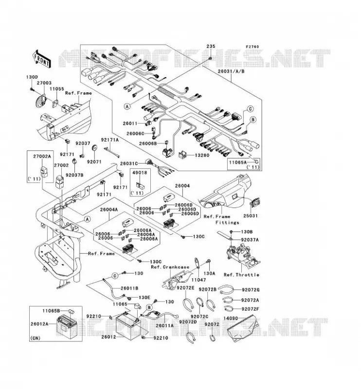 CHASSIS ELECTRICAL EQUIPMENT Kawasaki SSV 620 2010 MULE 4010 4X4  KAF620MAF