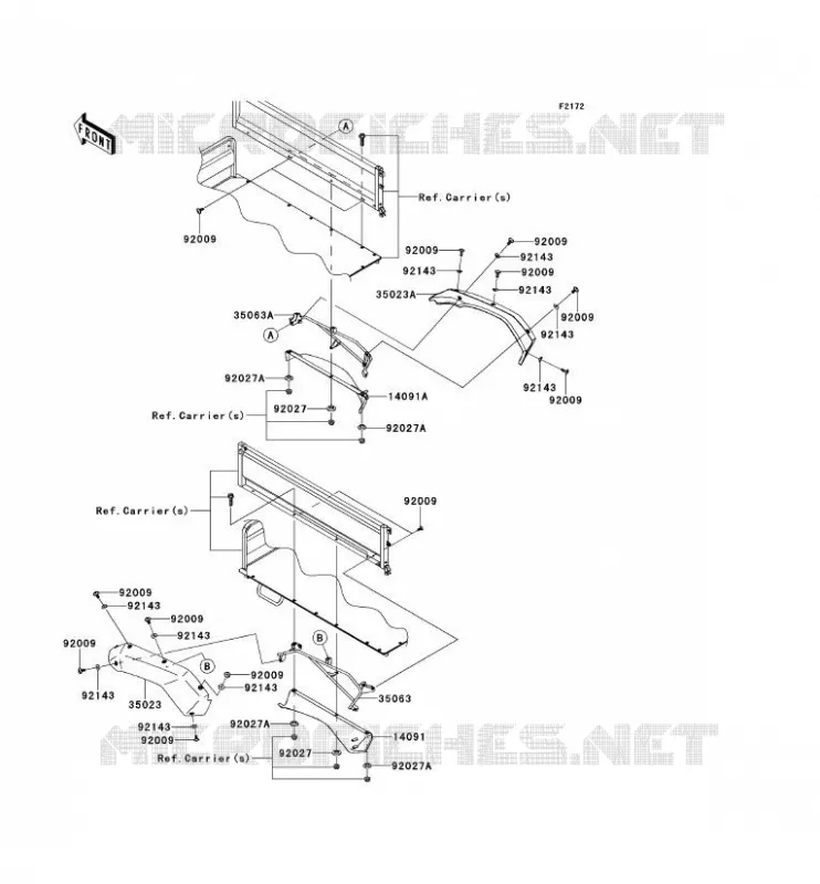 REAR FENDER Kawasaki SSV 620 2012 MULE 4010 4X4  KAF620MCF