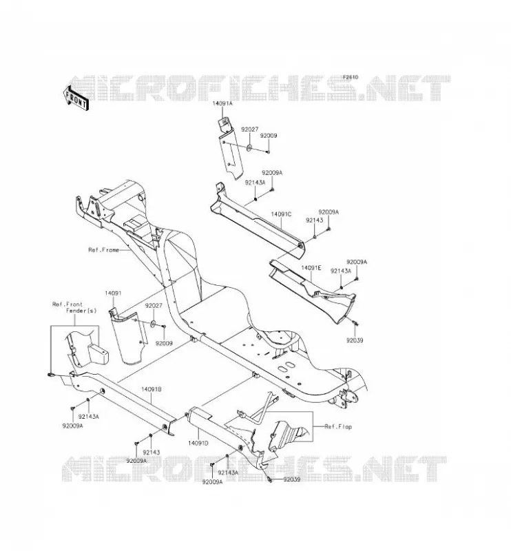 SIDE COVERS - CHAIN COVER Kawasaki SSV 620 2014 MULE 4010 4X4  KAF620MEF