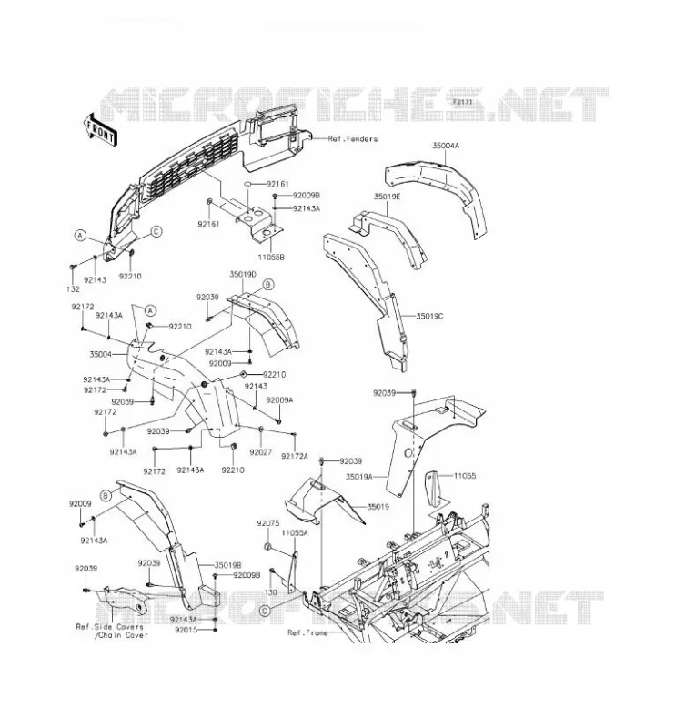 FRONT FENDER Kawasaki SSV 620 2015 MULE 4010 4X4  KAF620MFF