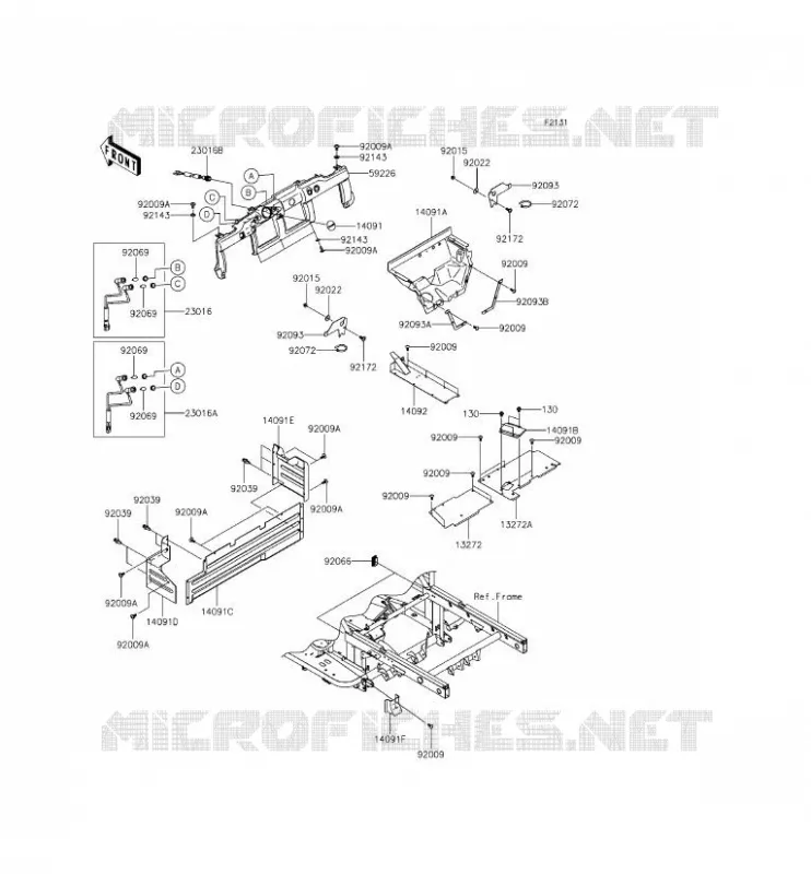 FRAME PARTS (COUVERTURE) Kawasaki SSV 620 2015 MULE 4010 4X4  KAF620MFF