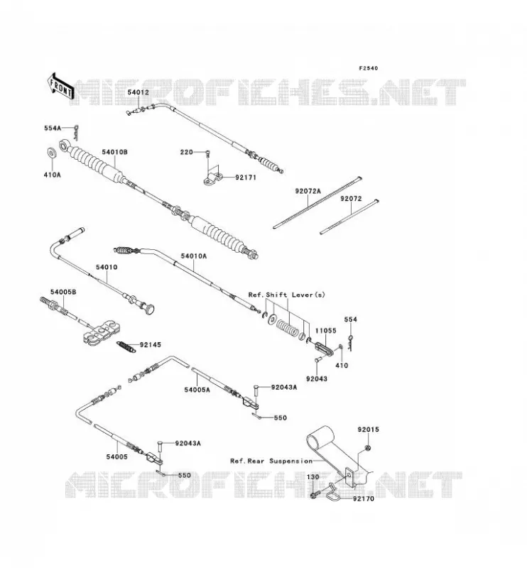 CABLES Kawasaki SSV 620 2009 MULE 4000  KAF620P9F