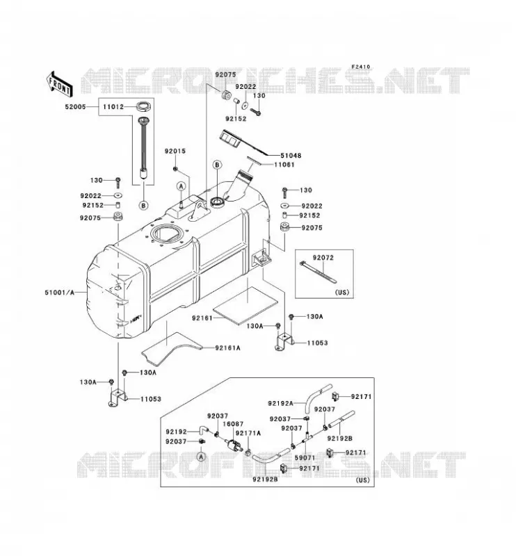 FUEL TANK Kawasaki SSV 620 2009 MULE 4000  KAF620P9F