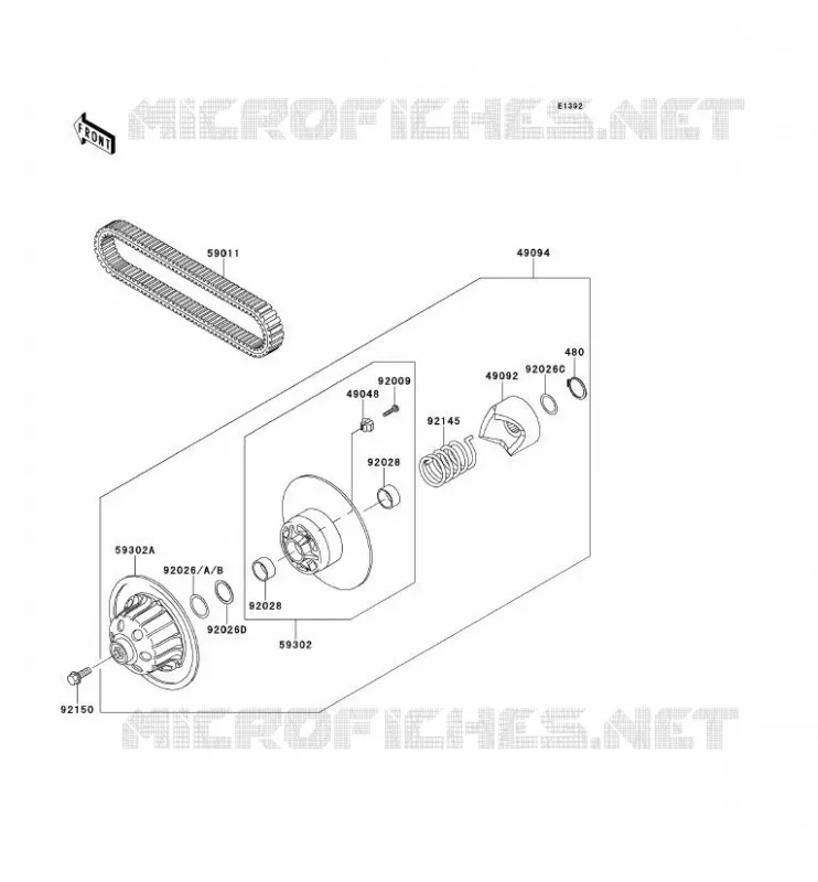 DRIVE CONVERTER - BELT Kawasaki SSV 620 2009 MULE 4000  KAF620P9F