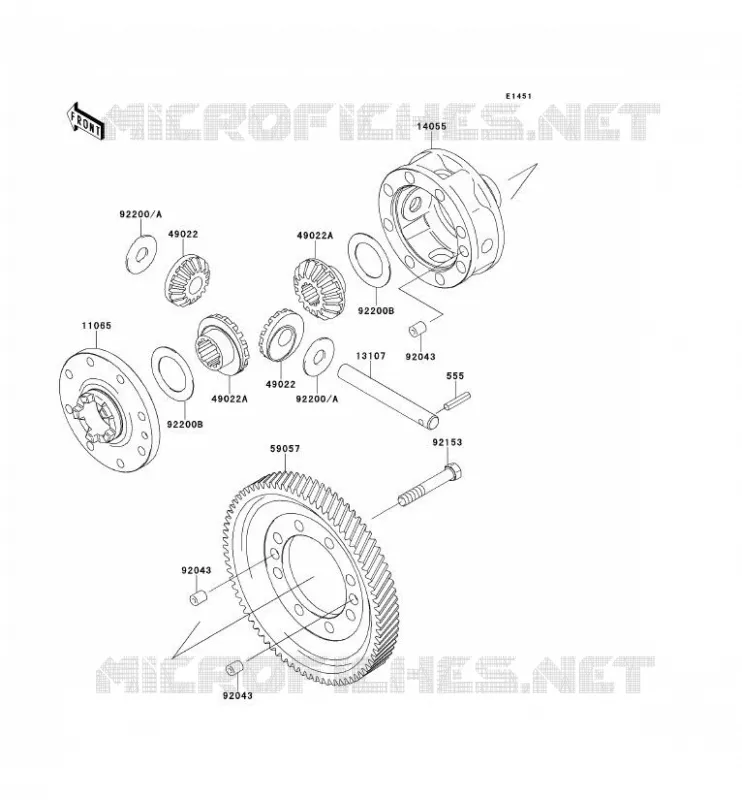 DIFFERENTIAL Kawasaki SSV 620 2010 MULE 4000  KAF620PAF