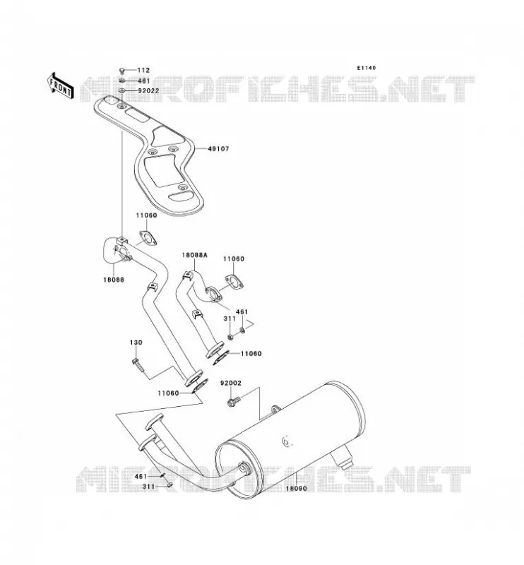 EXHAUST Kawasaki SSV 620 2010 MULE 4000  KAF620PAF