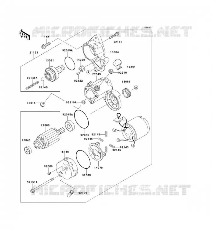STARTER MOTOR(-FD620DE485832) Kawasaki SSV 620 2010 MULE 4000  KAF620PAF