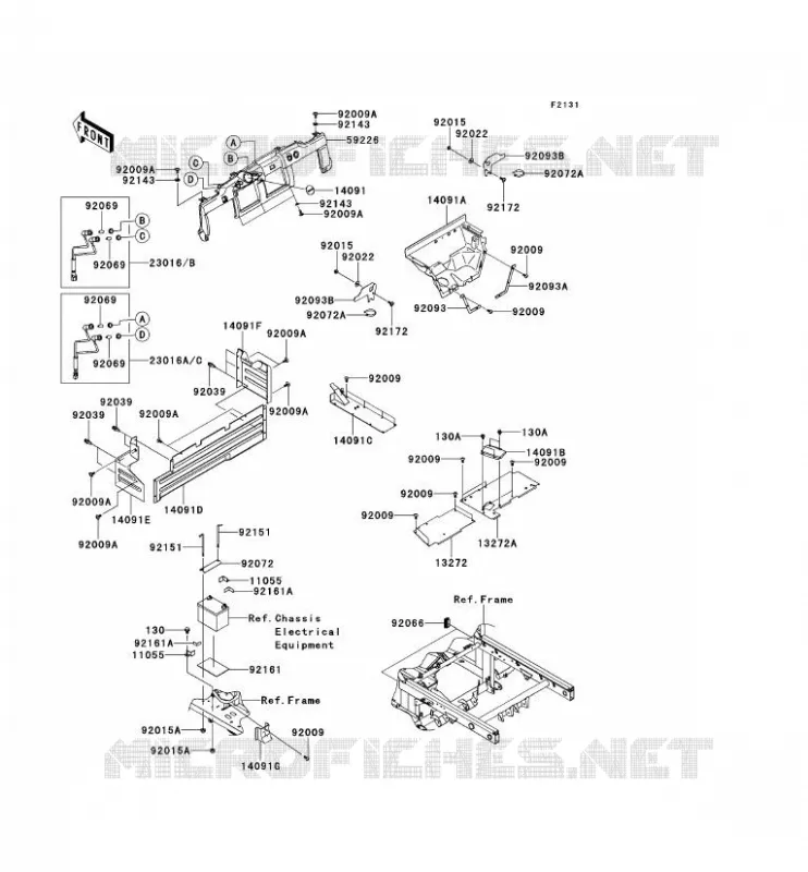 FRAME PARTS (COUVERTURE) Kawasaki SSV 620 2011 MULE 4000  KAF620PBF