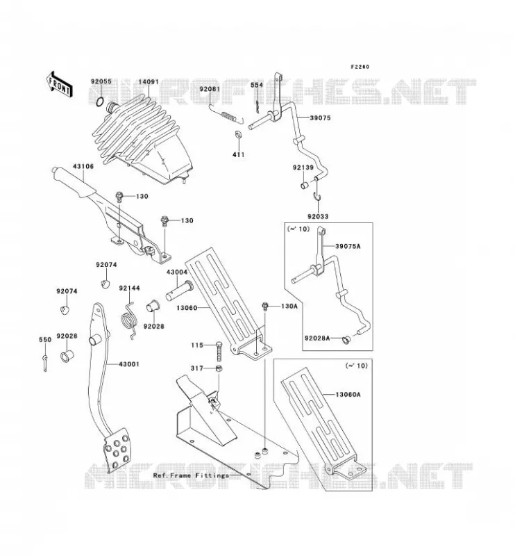 BRAKE PEDAL - THROTTLE LEVER Kawasaki SSV 620 2013 MULE 4000  KAF620PDF