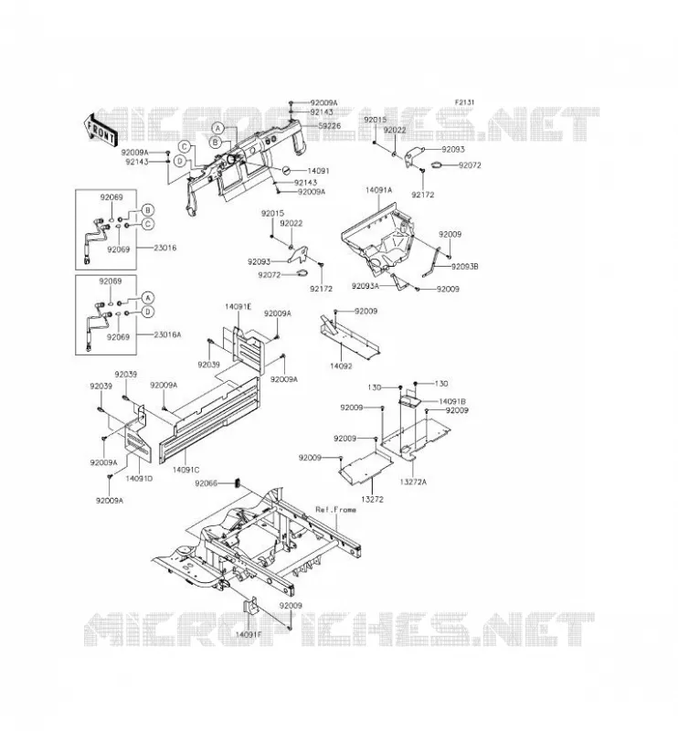FRAME PARTS (COUVERTURE) Kawasaki SSV 620 2014 MULE 4000  KAF620PEF
