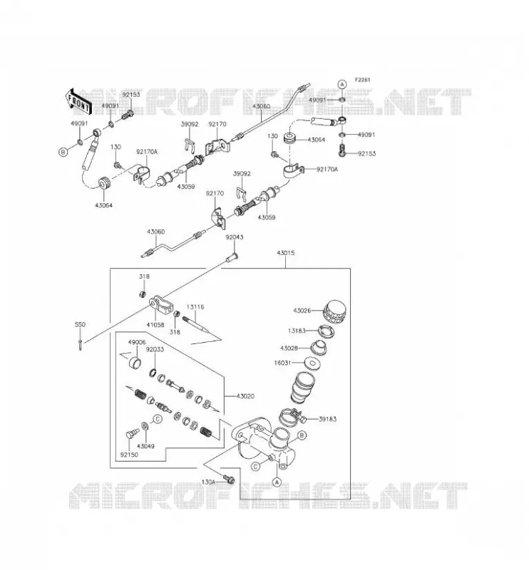 MASTER CYLINDER Kawasaki SSV 620 2014 MULE 4000  KAF620PEF