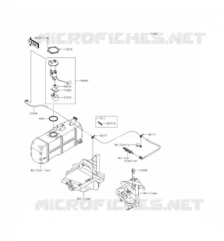FUEL PUMP Kawasaki SSV 620 2014 MULE 4000  KAF620PEF