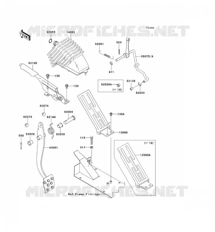 BRAKE PEDAL - THROTTLE LEVER Kawasaki SSV 620 2010 MULE 4010 TRANS 4X4  KAF620RAFA