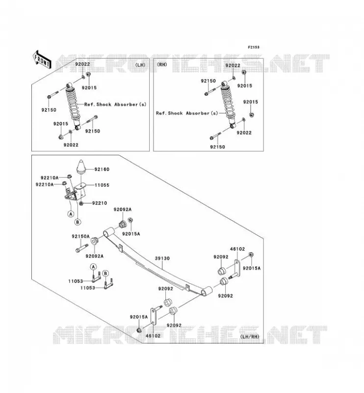 REAR SUSPENSION Kawasaki SSV 620 2013 MULE 4010 TRANS 4X4  KAF620RDF