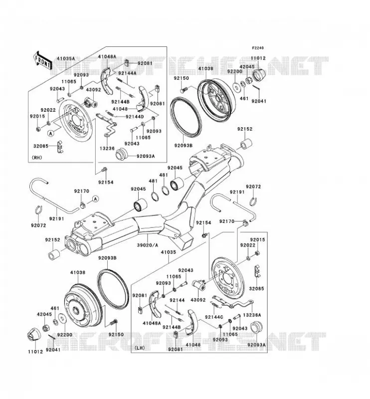 REAR HUB - BRAKE Kawasaki SSV 620 2013 MULE 4010 TRANS 4X4  KAF620RDF