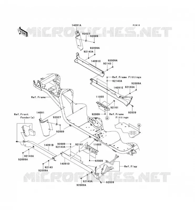 SIDE COVERS - CHAIN COVER Kawasaki SSV 620 2009 MULE 4010 TRANS 4X4  KAF620S9F