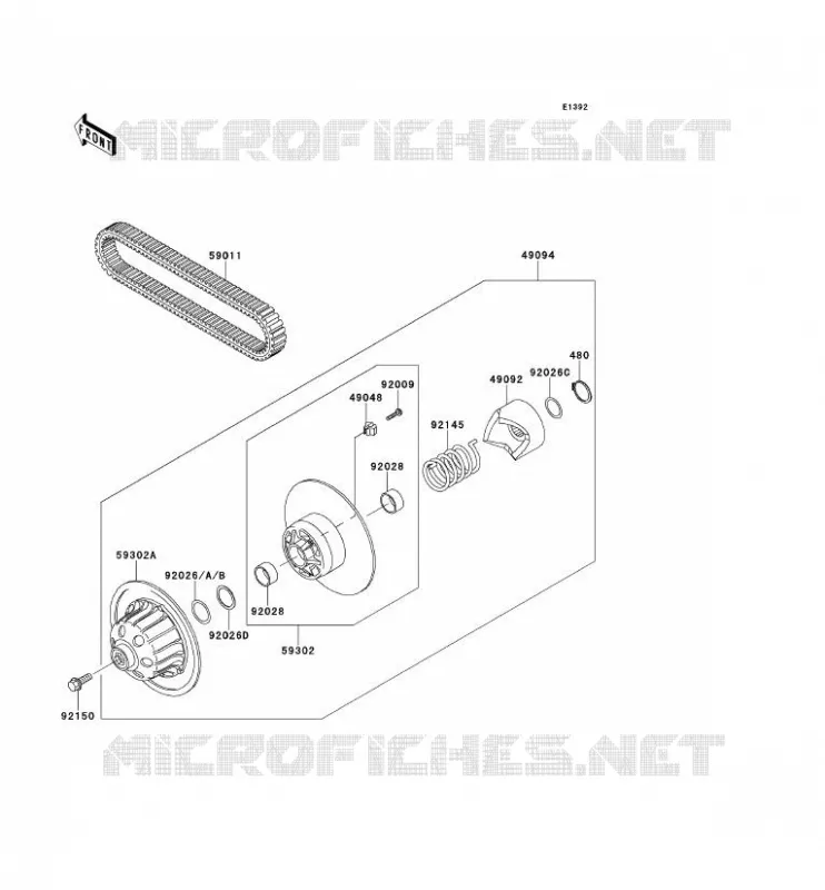 DRIVE CONVERTER - BELT Kawasaki SSV 620 2011 MULE 4010 TRANS 4X4  KAF620SBF