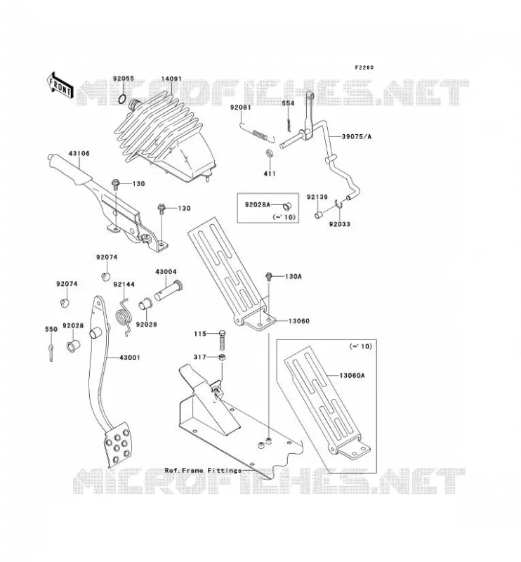 BRAKE PEDAL - THROTTLE LEVER Kawasaki SSV 620 2012 MULE 4010 TRANS 4X4  KAF620SCF