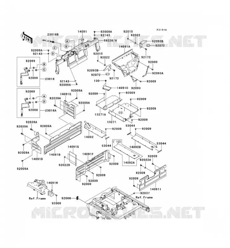 FRAME PARTS (COUVERTURE) Kawasaki SSV 620 2013 MULE 4010 TRANS 4X4  KAF620SDF