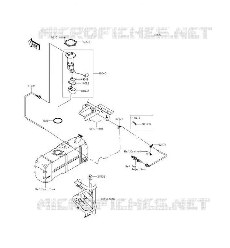 FUEL PUMP Kawasaki SSV 620 2014 MULE 4010 TRANS 4X4  KAF620SEF