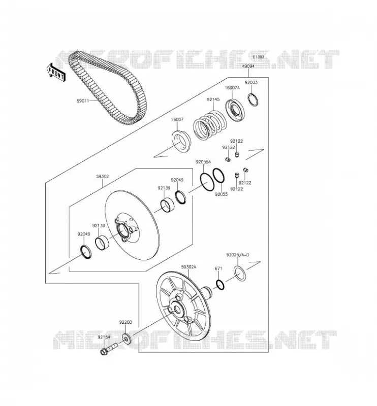 DRIVE CONVERTER - BELT Kawasaki SSV 820 2015 MULE PRO-FXT  KAF820AFF