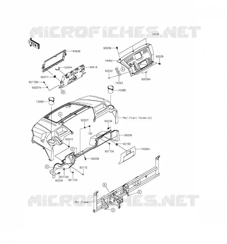 FRONT BOX Kawasaki SSV 820 2015 MULE PRO-FXT  KAF820AFF