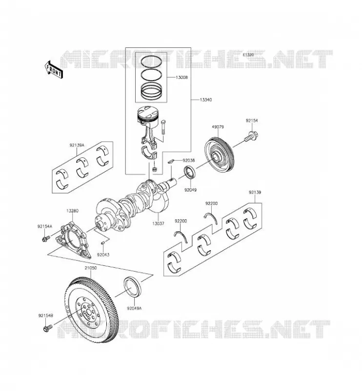 CRANKSHAFT - PISTON Kawasaki SSV 820 2015 MULE PRO-FXT  KAF820CFF
