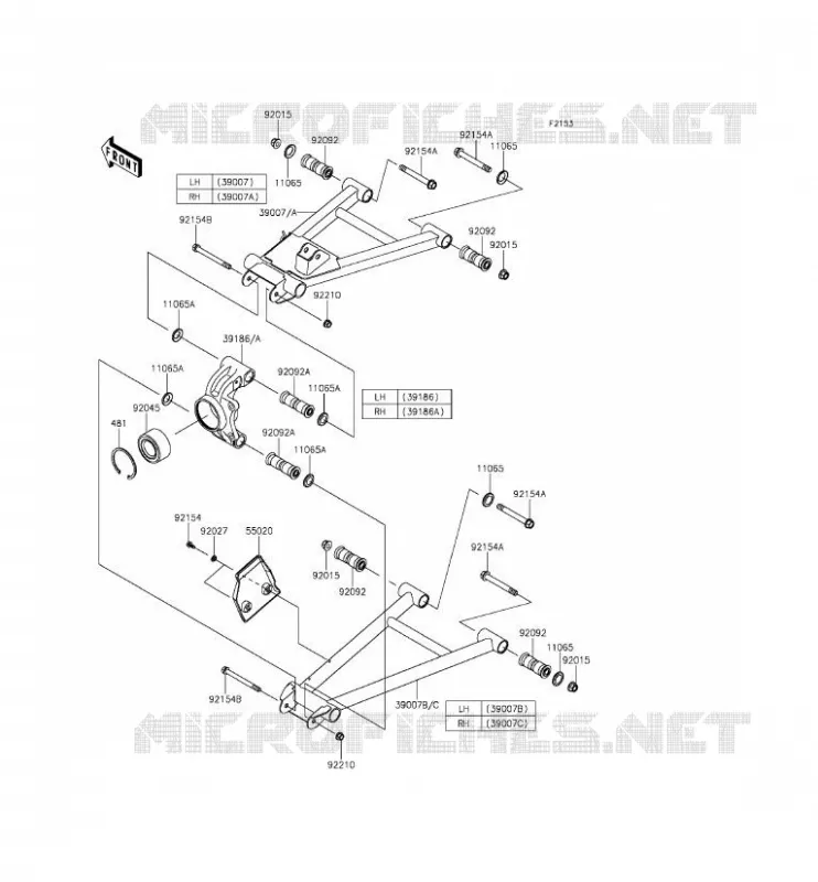 REAR SUSPENSION Kawasaki SSV 820 2015 MULE PRO-FXT  KAF820CFF