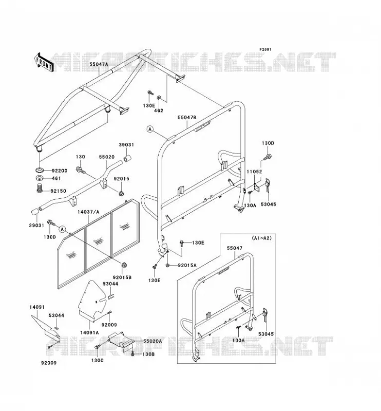 PROTECTION - CHASSIS CAB Kawasaki SSV 950 2000 MULE 2510 DIESEL  KAF950-A1
