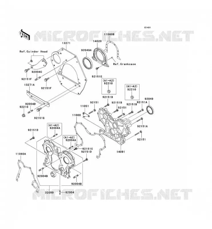 ENGINE COVERS Kawasaki SSV 950 no_year MULE 2510 DIESEL  KAF950-A1