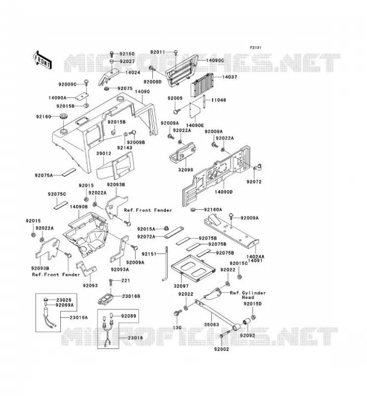 FRAME PARTS (COUVERTURE) Kawasaki SSV 950 no_year MULE 2510 DIESEL  KAF950-A1