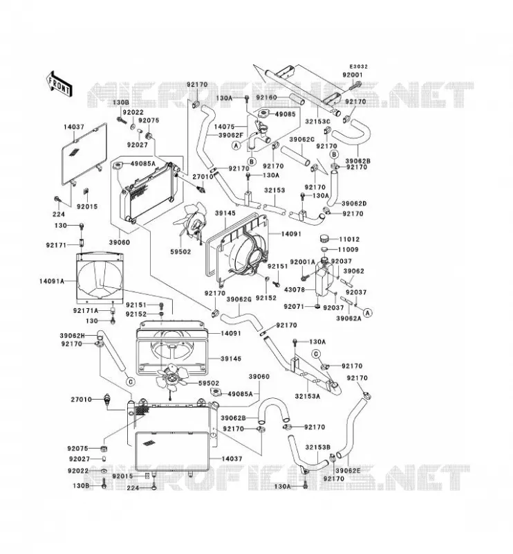 RADIATOR Kawasaki SSV 950 2001 MULE 2510 DIESEL  KAF950-A2