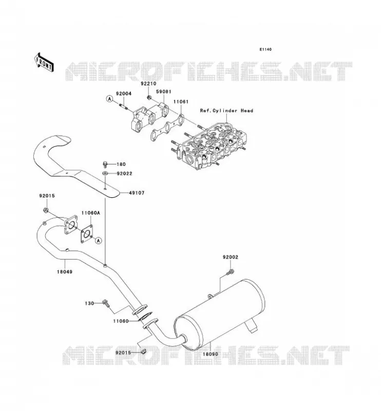 EXHAUST Kawasaki SSV 950 no_year MULE 2510 DIESEL  KAF950-A2