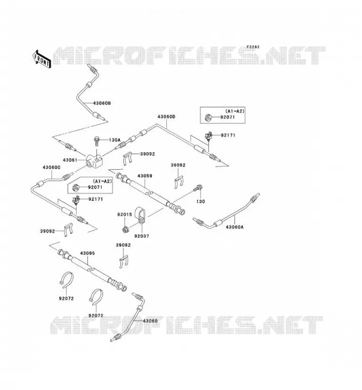 BRAKE PIPE Kawasaki SSV 950 2002 MULE 2510 DIESEL  KAF950-A3