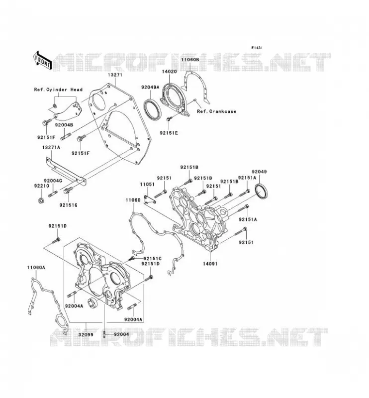 ENGINE COVERS Kawasaki SSV 950 2002 MULE 2510 DIESEL  KAF950-A3