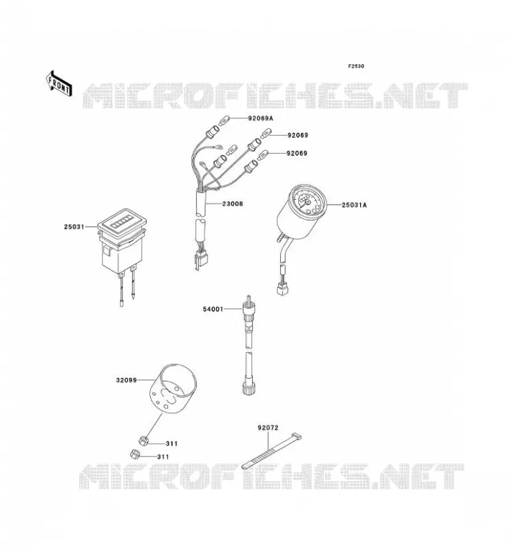 METERS Kawasaki SSV 950 2002 MULE 2510 DIESEL  KAF950-A3