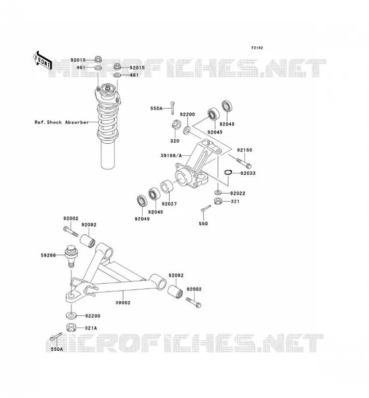 FRONT SUSPENSION - SHOCK ABSORBER Kawasaki SSV 950 no_year MULE 2510 DIESEL  KAF950-A3